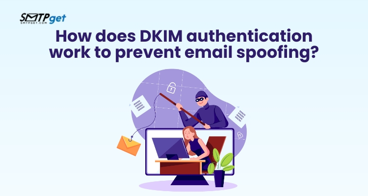 How does DKIM authentication work to prevent email spoofing